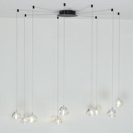 Contemporary Raindrop Crystal Chandelier – LED Cluster Design Ceiling Light