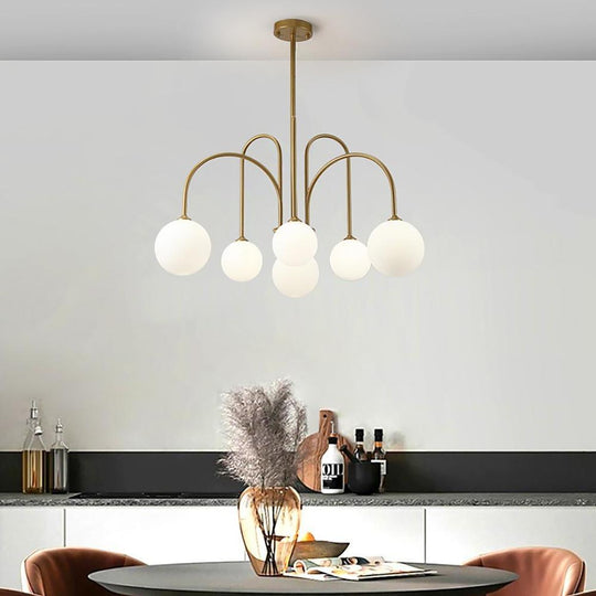 Sputnik Multi-Light Gold/Black Glass Globe LED Chandelier – 6 or 8 Lights