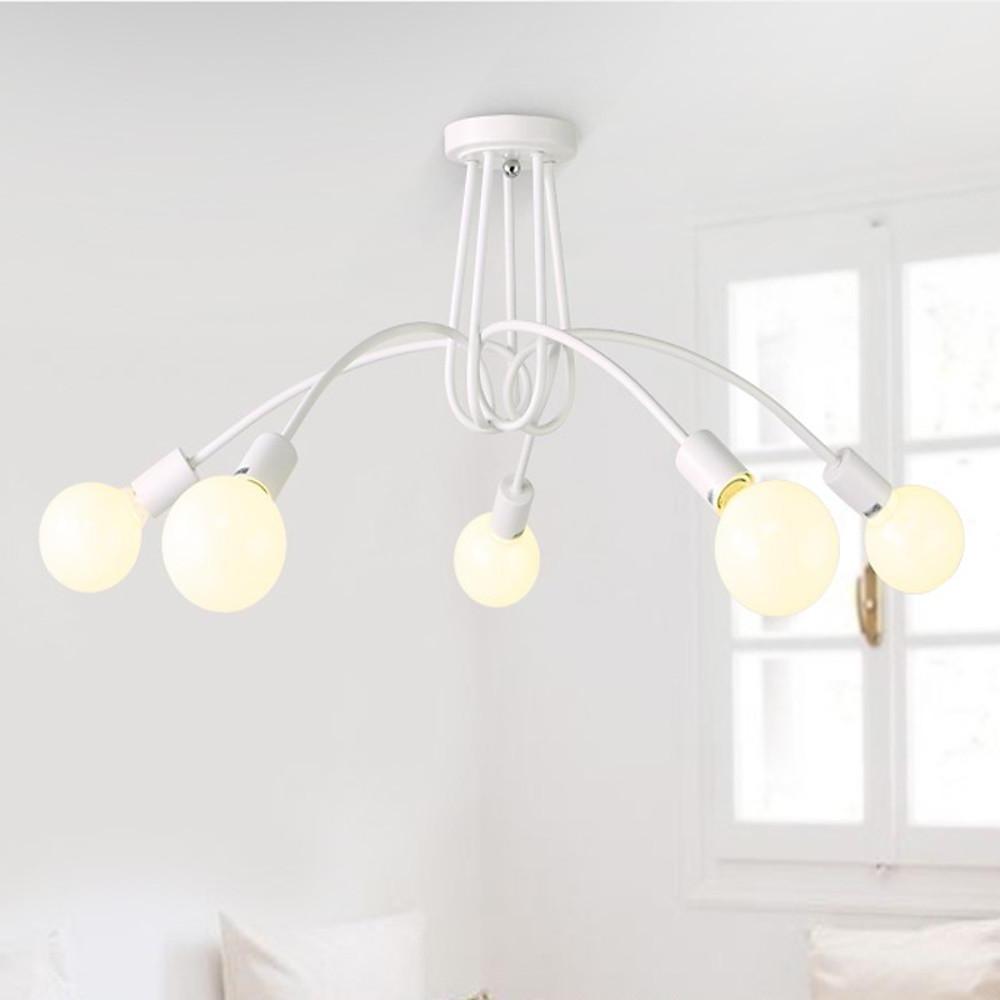 5-Light Twisted Metal Frame LED Vintage Chandelier
