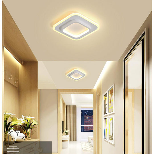 2 Light Square LED Flush Mount Ceiling Light