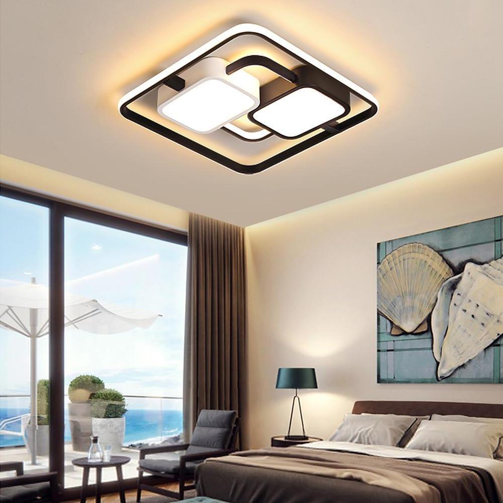 Circles Rectangles Dimmable LED Modern Ceiling Light Flush Mount
