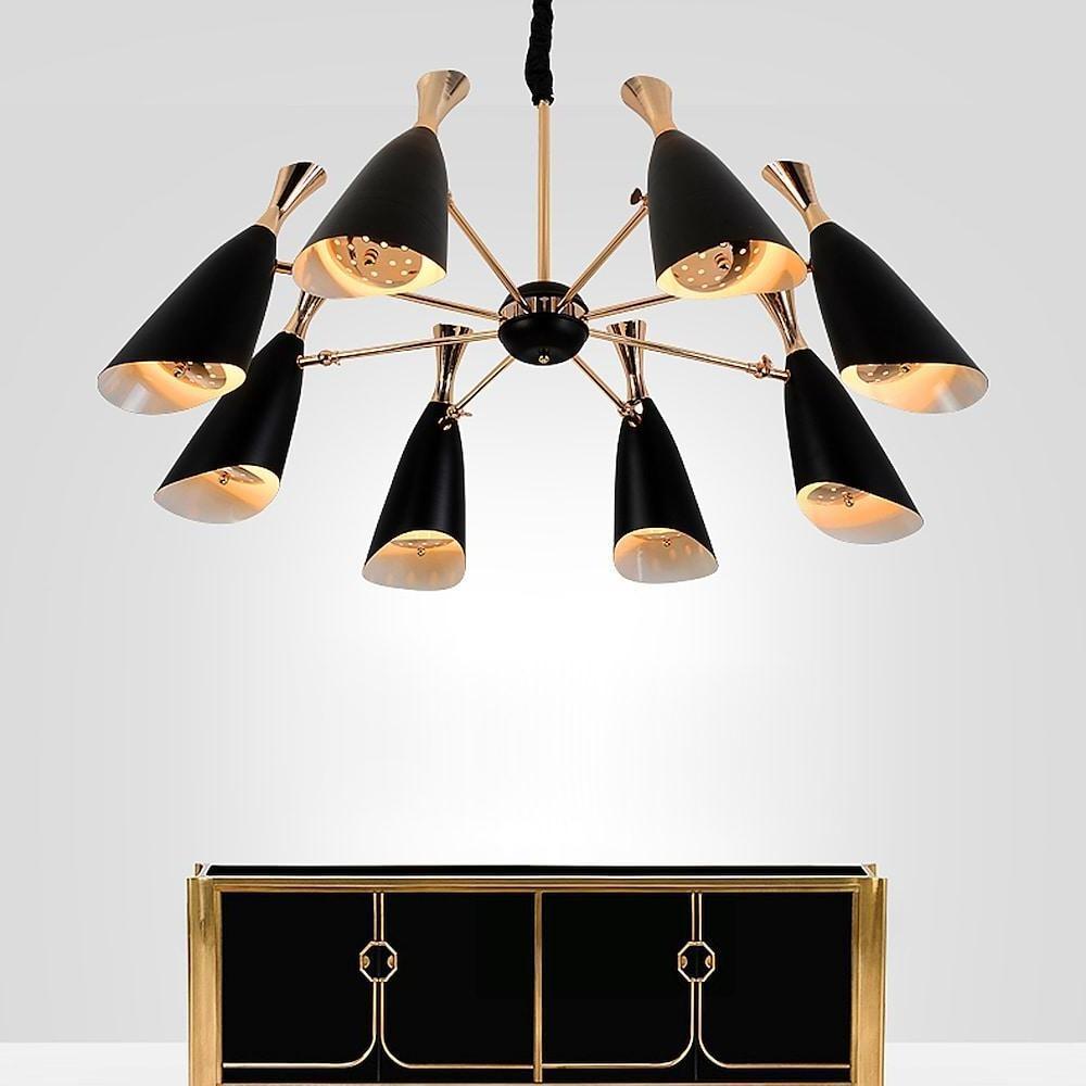 8 Light LED Electroplated Metal Nordic Chandelier Ceiling Light Fixture