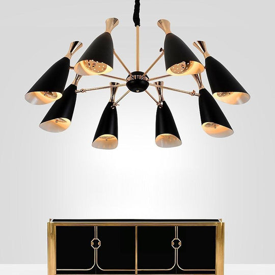 8 Light LED Electroplated Metal Nordic Chandelier Ceiling Light Fixture