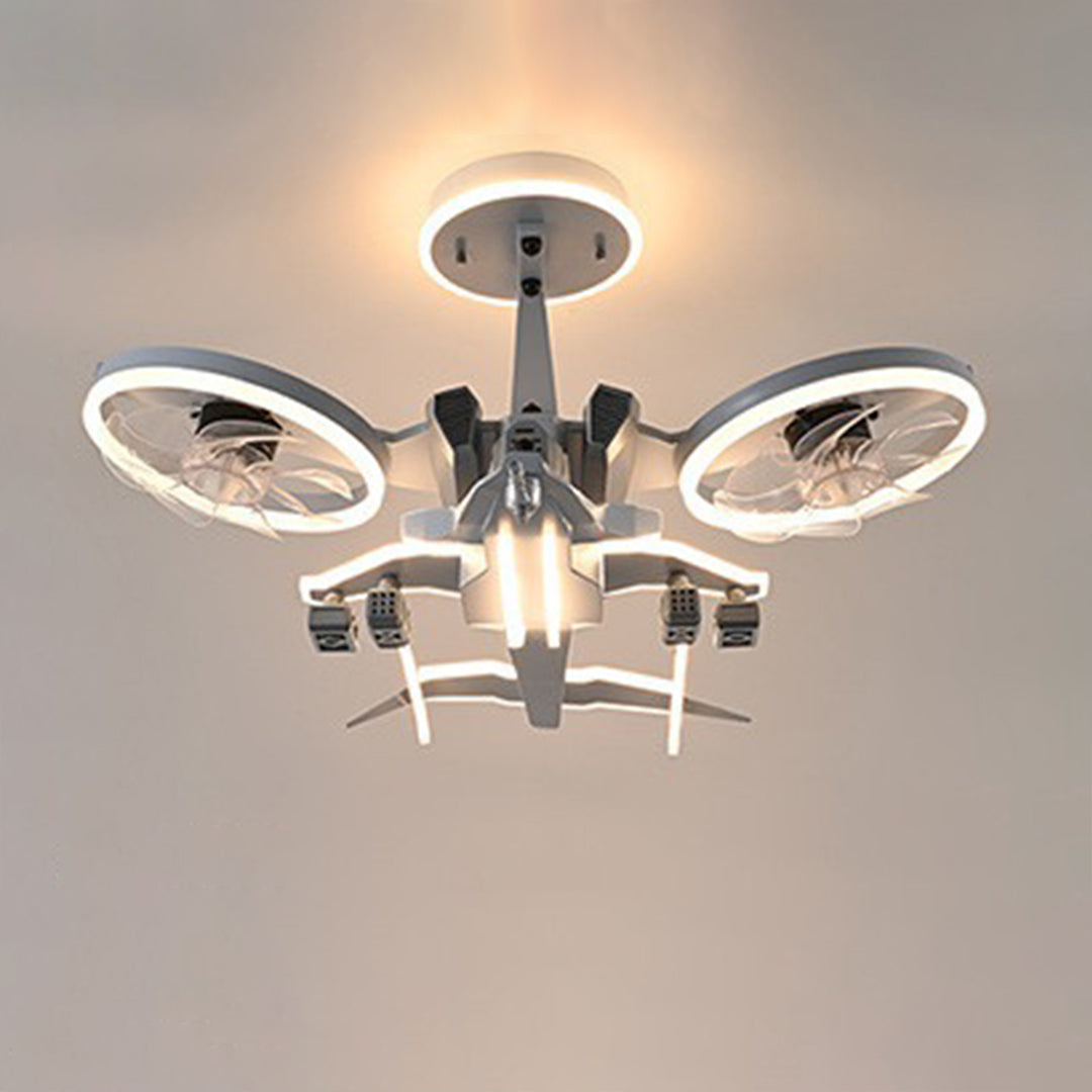 Fighter Jet Kids Ceiling Fan with Light – Full Spectrum LED & Remote Control
