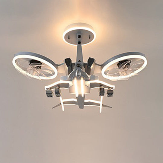 Fighter Jet Kids Ceiling Fan with Light – Full Spectrum LED & Remote Control