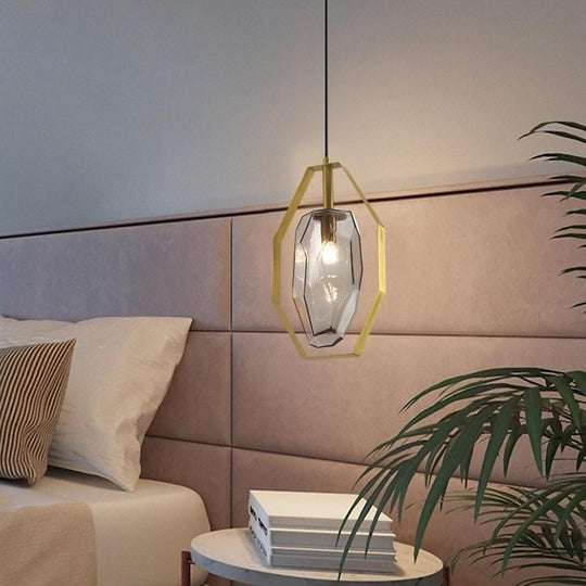 Nordic LED Glass Pendant Light with Electroplated Metal Finish
