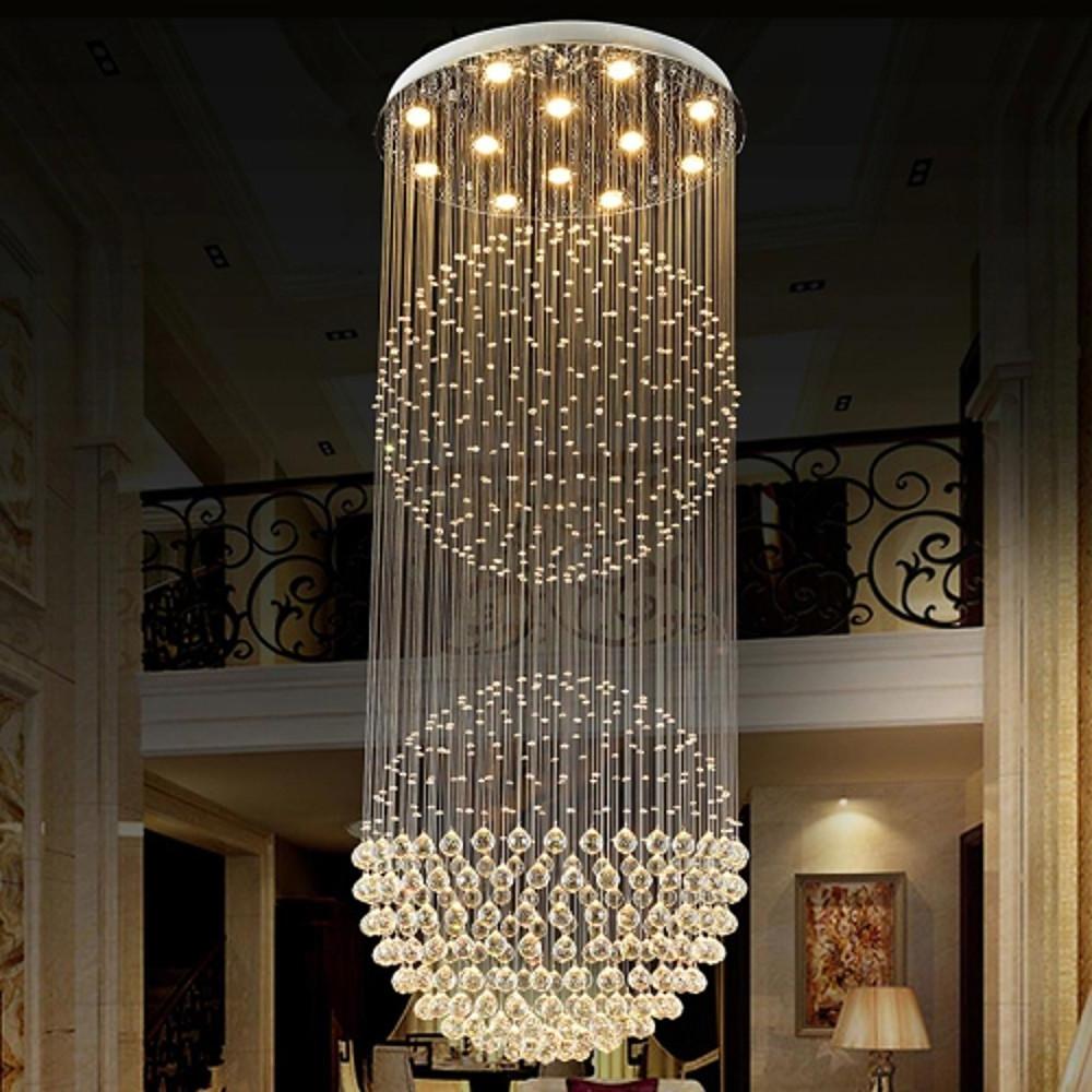 Double Sphere Metal Crystal Rustic Contemporary Chandelier