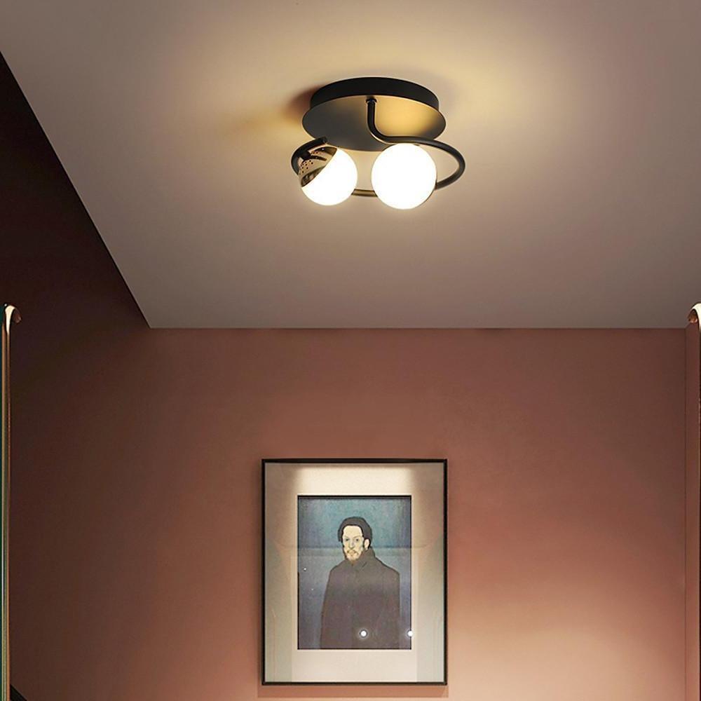 2 Light Globes Design LED Nordic Flush Mount Ceiling Light