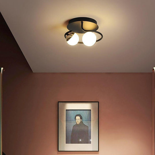 2 Light Globes Design LED Nordic Flush Mount Ceiling Light