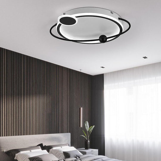 Oval Shaped Bedroom Flush Mount Unique LED Ceiling Light