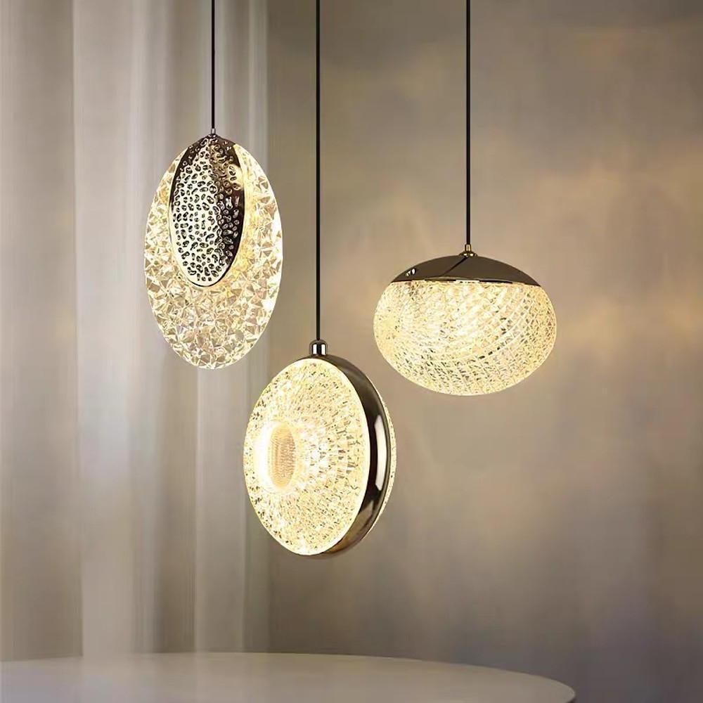 Circle Shaped Electroplated Acrylic LED Modern Pendant Light