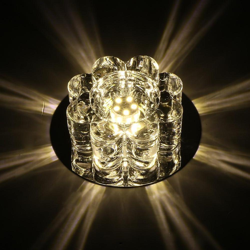 Electroplated Metal Crystal Flower Multi-Color LED Modern Ceiling Light
