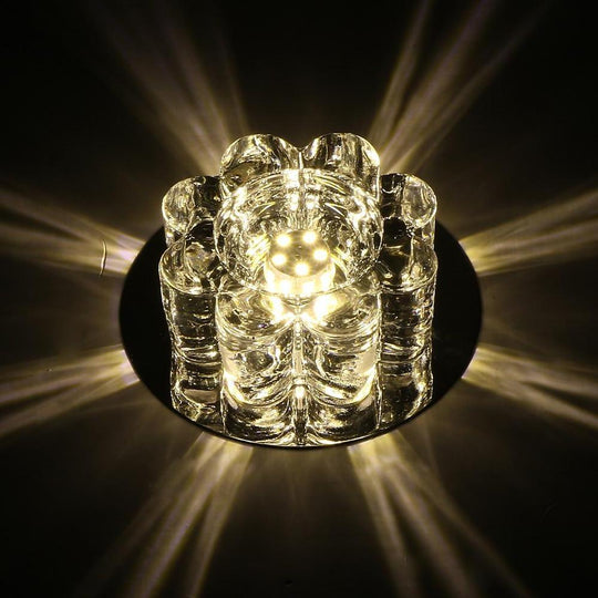 Electroplated Metal Crystal Flower Multi-Color LED Modern Ceiling Light