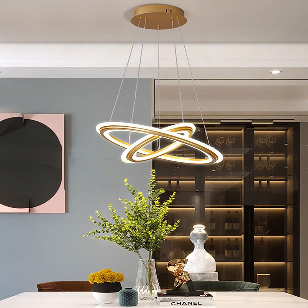 2 Light Circles Shaped LED Nordic Chandeliers Hanging Ceiling Lights