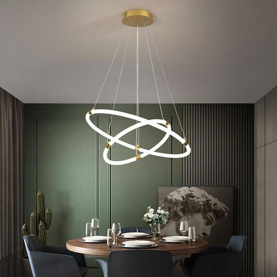 Surround Circle LED Chandelier – 2/3-Light with 4000 K Acrylic Glow