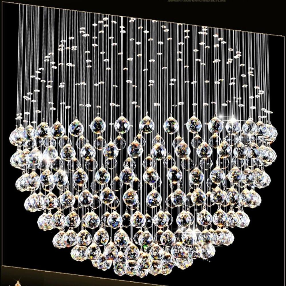 Double Sphere Metal Crystal Rustic Contemporary Chandelier