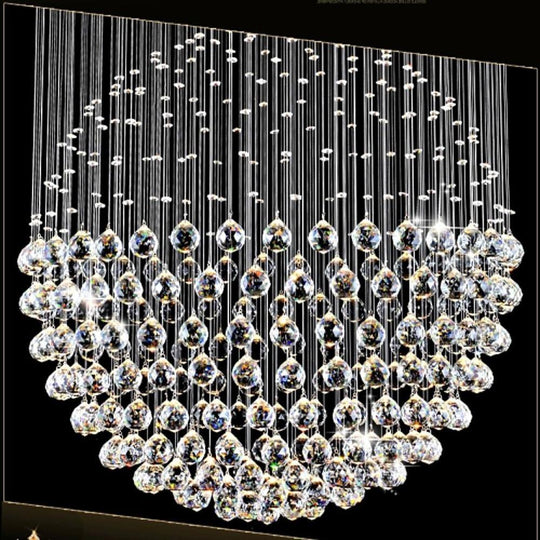 Double Sphere Metal Crystal Rustic Contemporary Chandelier
