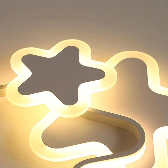 Triple Star Flush Mount LED Ceiling Light