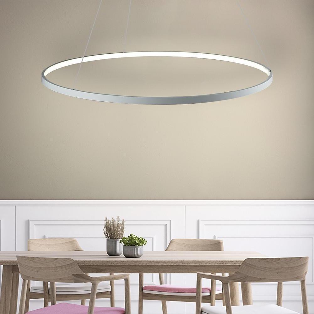 Round Geometric 30 W Single-Ring Integrated LED Pendant – Modern & Dimmable