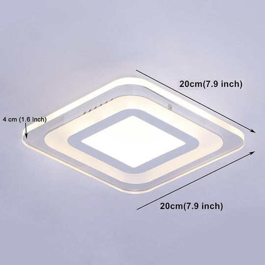 Flat Flush Mount LED Ceiling Fixture with 1 Ambient Light
