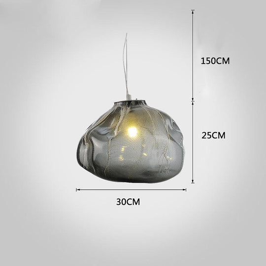 Industrial Metal Glass Bubble Irregular Oval Staircase Chandeliers