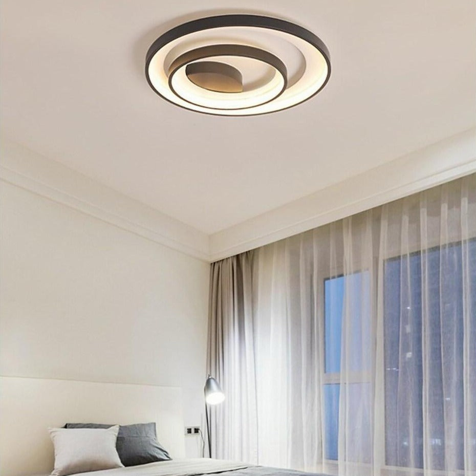 2-Light 2-Ring Semi-Flush Mount LED Ceiling Light
