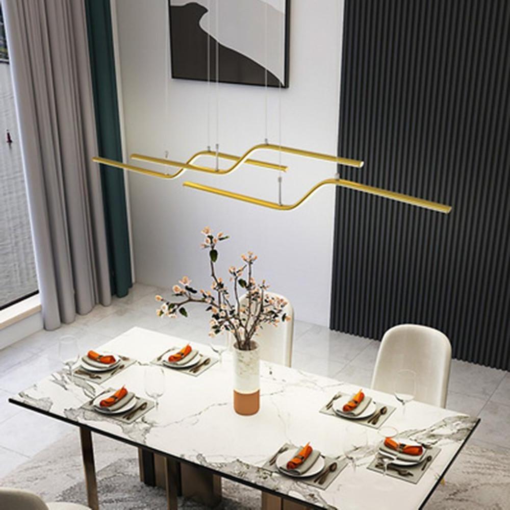 Linear Curved Minimalist LED Modern Chandelier