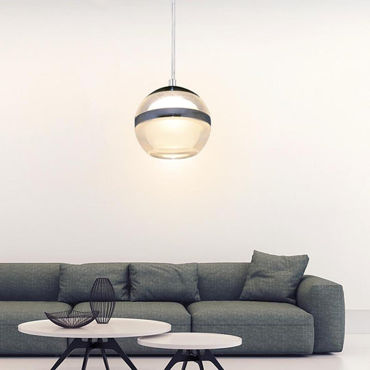 Spherical Acrylic Metal LED Modern Pendant Light Kitchen Island Lighting