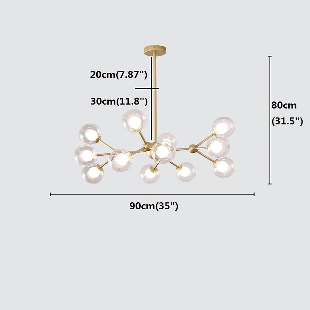 Modern Sputnik Bubble Chandelier with 12 LED Bulbs