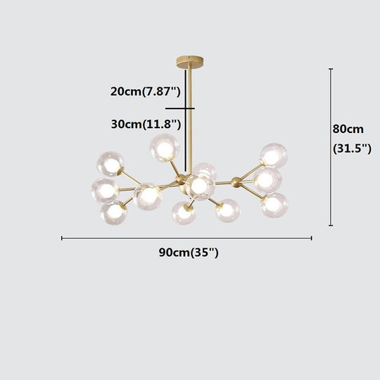 Modern Sputnik Bubble Chandelier with 12 LED Bulbs