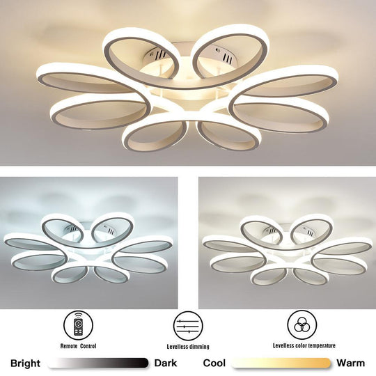 Flower Shaped Dimmable LED White Modern Ceiling Light – Flush Mount