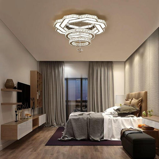 Ambient Crystal LED Flush Mount Light – 20" / 24" / 31"