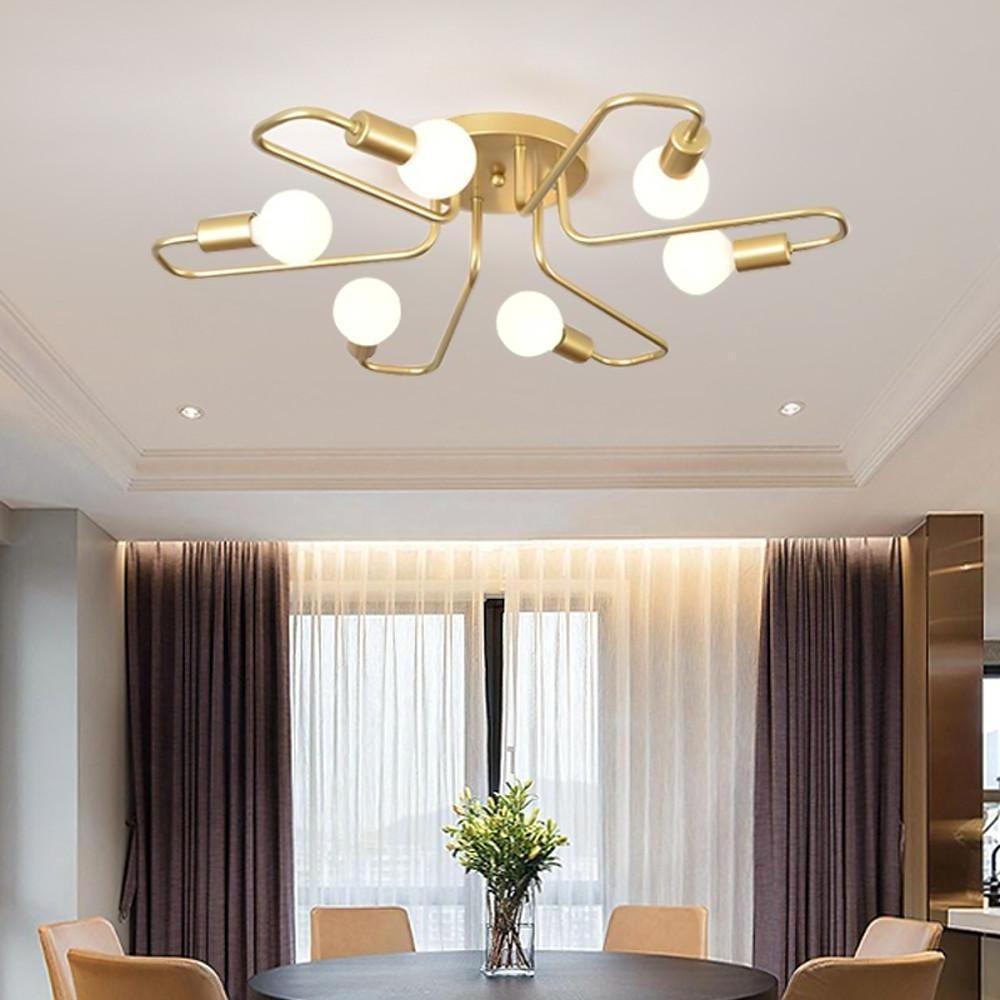 Linear Metal Flower Shaped LED Modern Flush Mount Ceiling Light