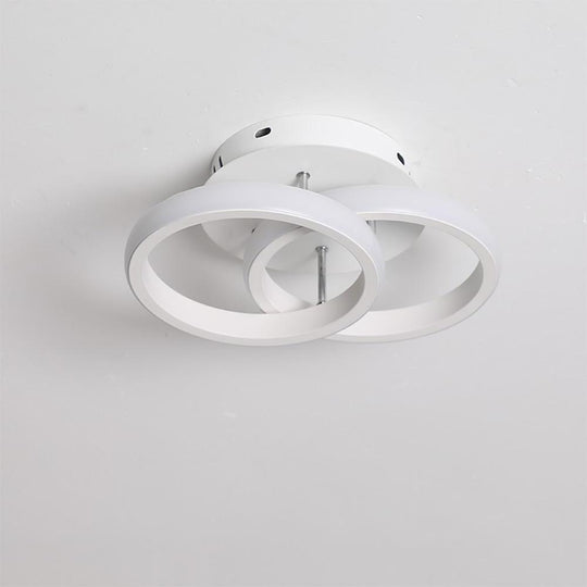 2-Circle Metal LED Flush Mount Ceiling Light