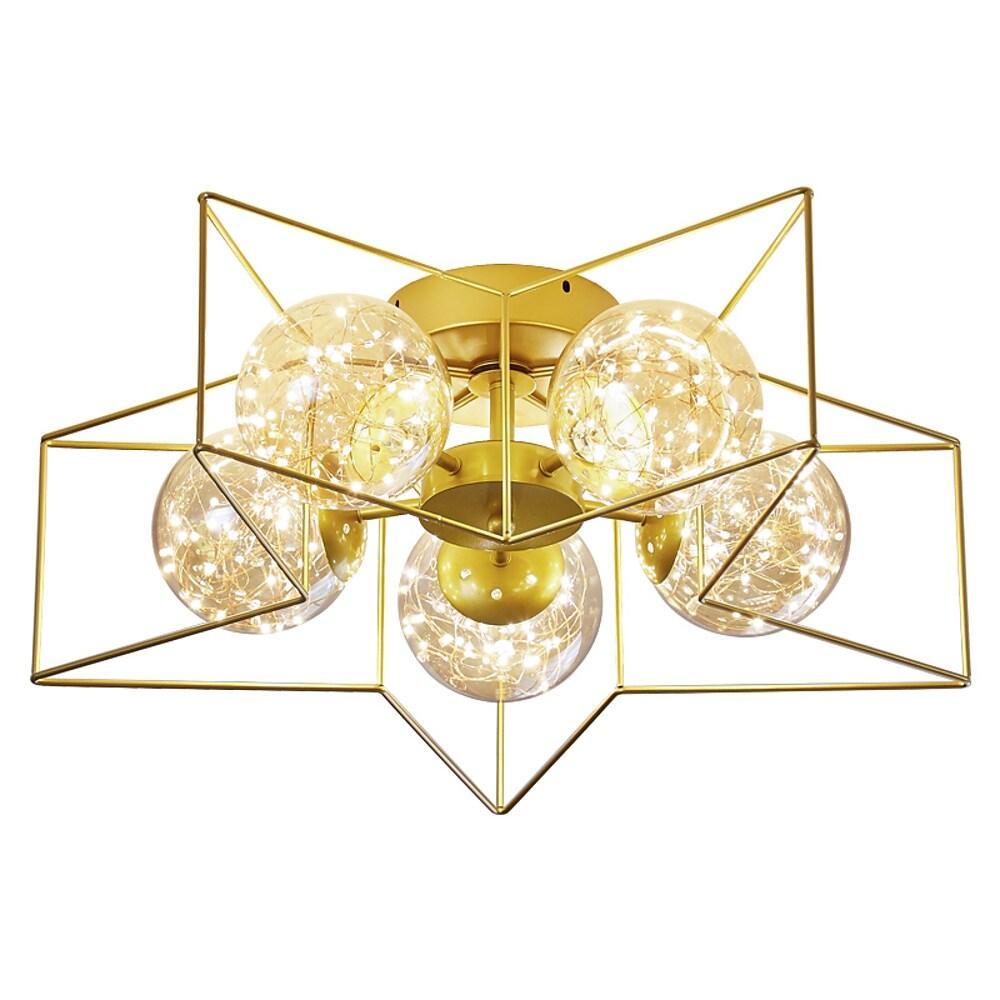 5-Light Five-Pointed Star LED Modern Flush Mount Ceiling Light