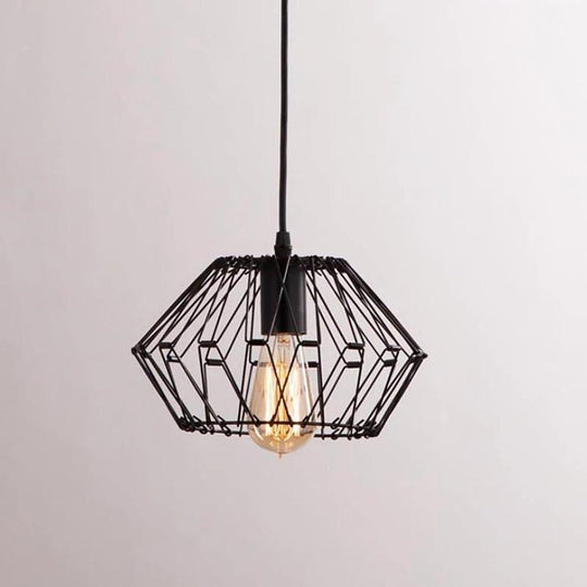 Wire Lantern Country Metal Pendant Light