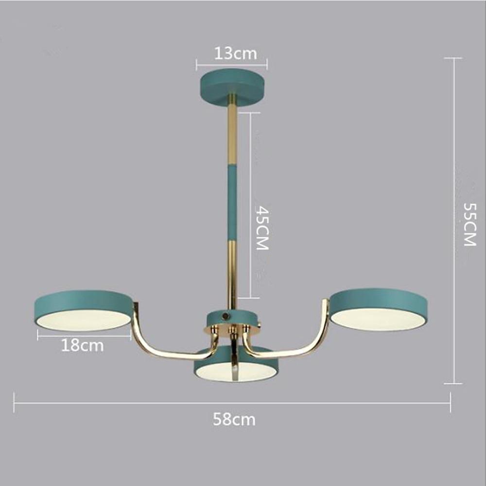 3 Lights Circular LED Modern Chandelier Kitchen Pendant Lighting