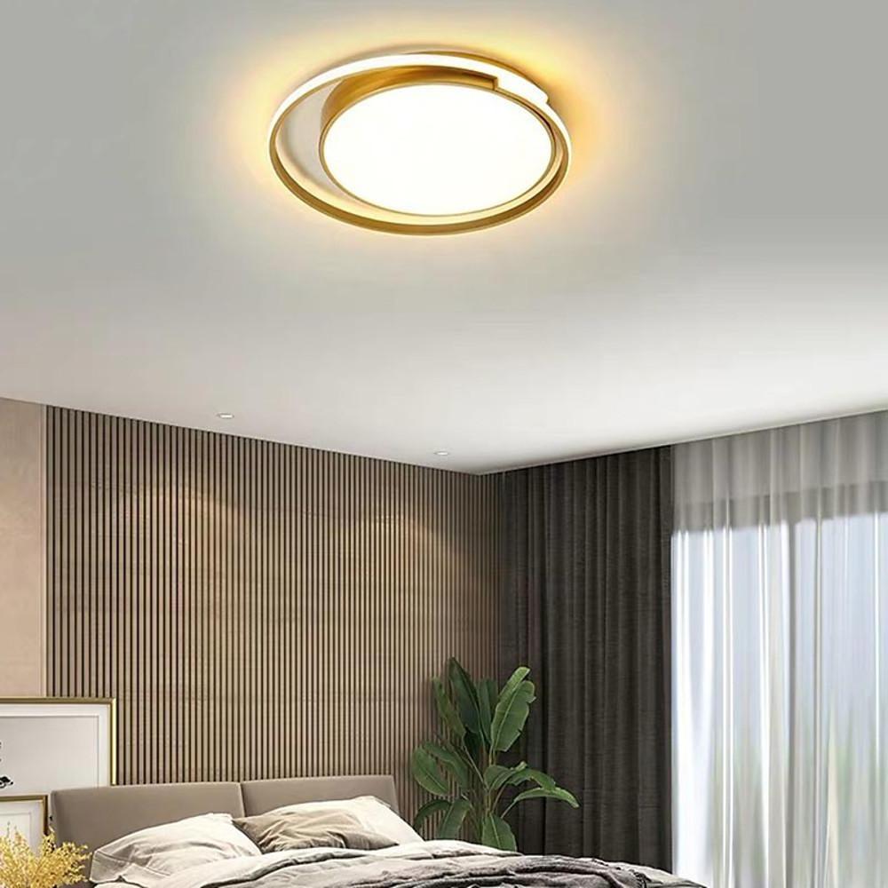 Black/Gold Circular Minimalist LED Flush Mount Ceiling Light