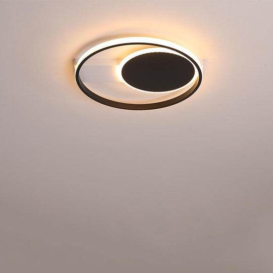 Dual Circle LED Flush Mount Ceiling Light – Modern Bedroom Fixture
