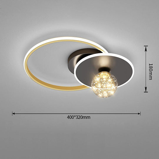 Circles Globe LED Modern Ceiling Light – Flush Mount for Bedroom