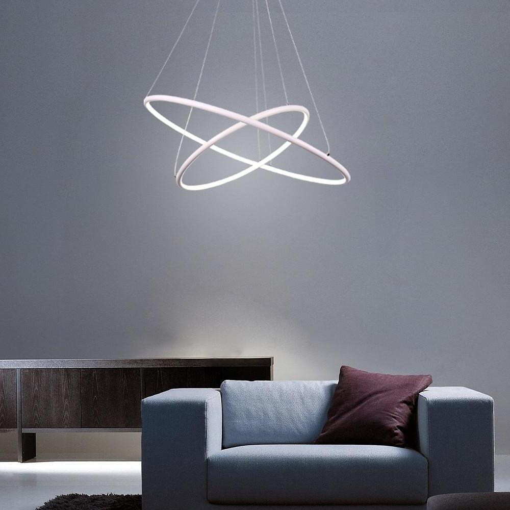 Modern LED 2-Ring Minimalist Geometric Chandelier