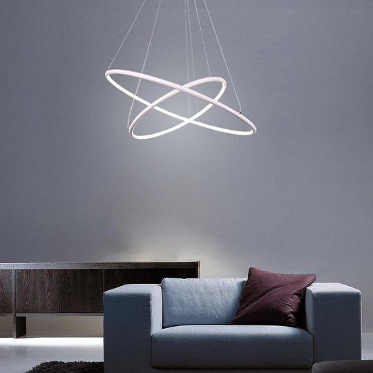 Modern LED 2-Ring Minimalist Geometric Chandelier