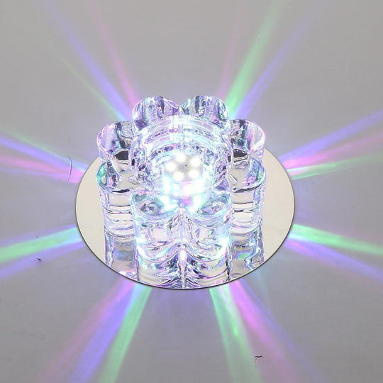 Electroplated Metal Crystal Flower Multi-Color LED Modern Ceiling Light