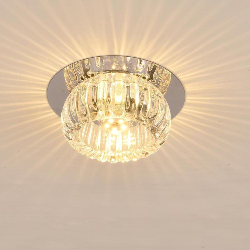 Geometric Crystal Flush Mount LED Ceiling Light
