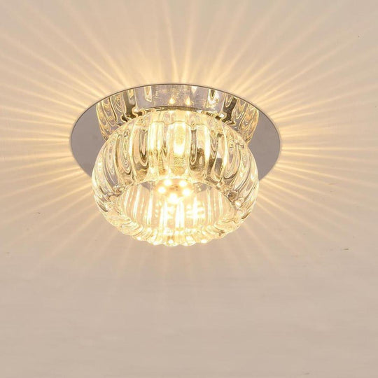 Geometric Crystal Flush Mount LED Ceiling Light