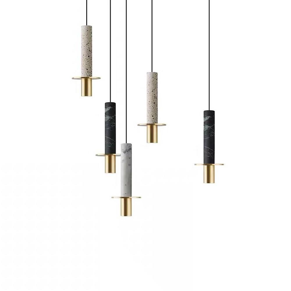 Cylindrical Glass Shade LED Pendant Ceiling Light