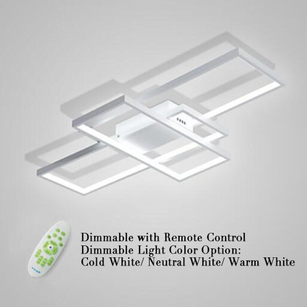 Multi Rectangle Large Flush Mount LED Ceiling Light with 3 Tiers