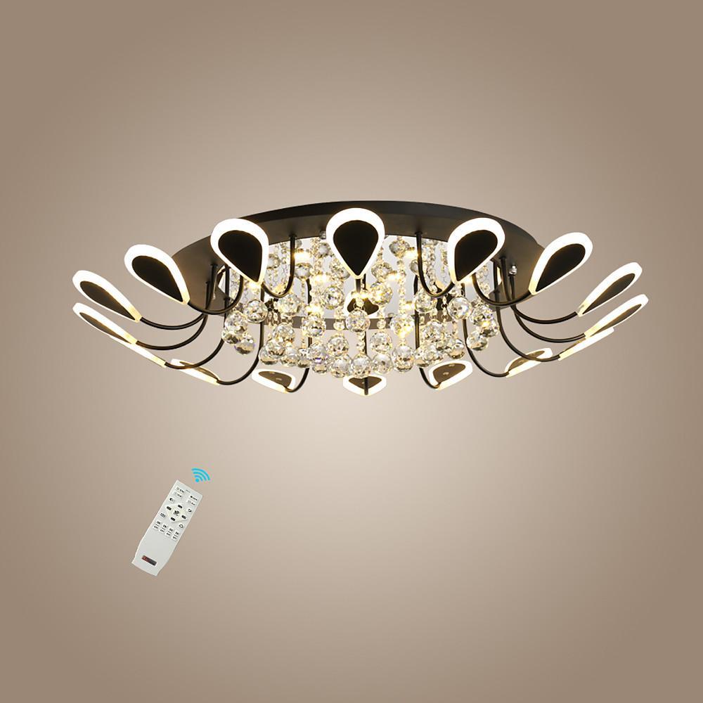 Flower Shaped Dimmable LED Crystal Flush Mount Ceiling Light