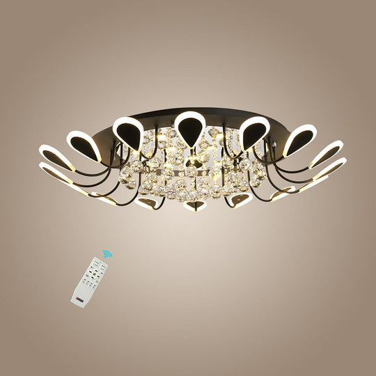 Flower Shaped Dimmable LED Crystal Flush Mount Ceiling Light
