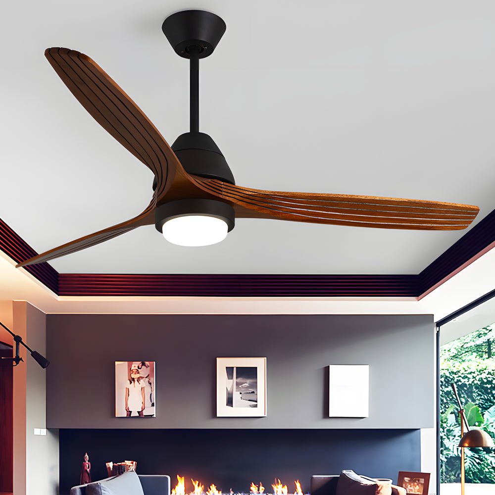 52-Inch Nordic Wooden Ceiling Fan Light with Remote Control